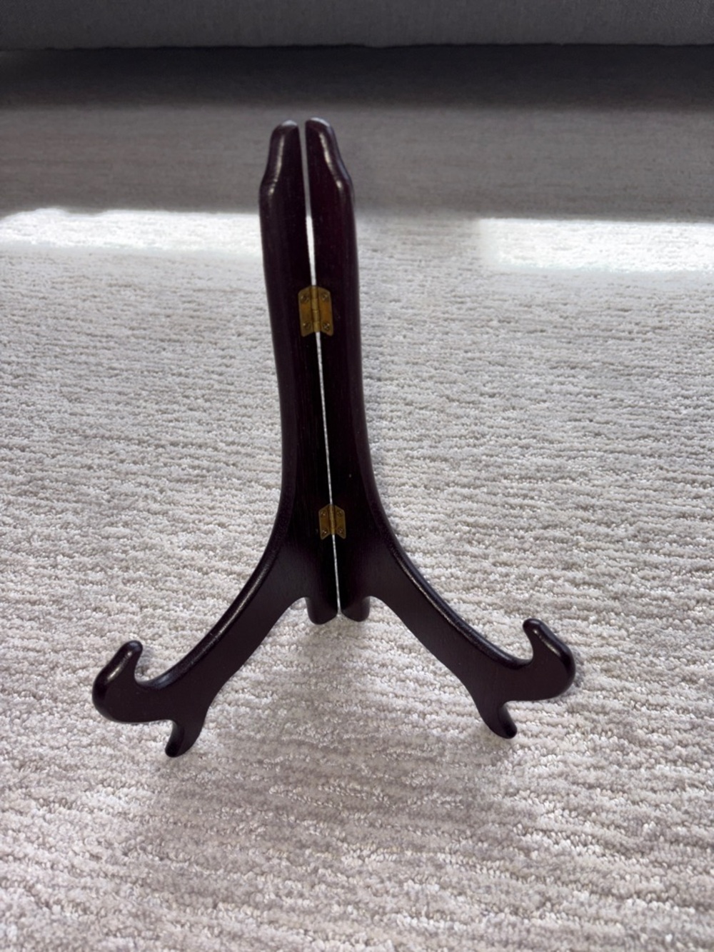 Folding Wood Display Picture Plate Easel Stand in Dark Brown 10”